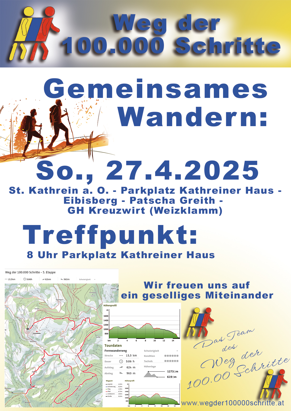 Einladung zum gemeinsamen Wandern - Weg der 100.000 Schritte